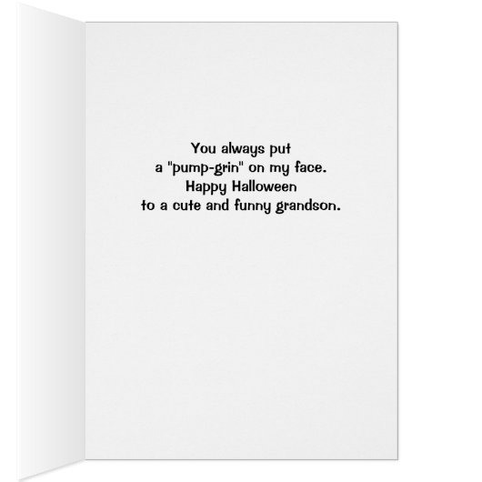 Kleinzoon Halloween Schattige Jack o' Lantern (Binnen (Rechts))