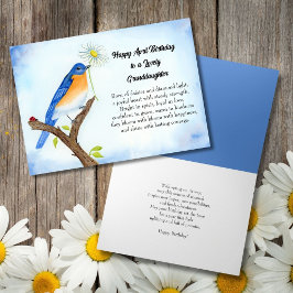 Kleinzoon Happy April Verjaardag met Blauwe Vogel Kaart