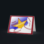 Kleinzoon - Happy Birthday Honkbal Loving Grandson Kaart<br><div class="desc">Leuke kaart om je honkbal liefhebbende kleinzoon een gelukkige verjaardag te wensen. Voeg een afbeelding van je kleinzoon toe terwijl je zijn favoriete honkbalteam aan de binnenkant van de kaart toejuicht voor een extra speciaal tintje.</div>