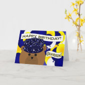 Kleinzoon - Happy Birthday Navy Active Duty! Kaart (Gele Bloem)