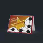 Kleinzoon - Happy Birthday Voetbal Loving Grandson Kaart<br><div class="desc">Leuke kaart om je voetballiefhebbende kleinzoon een gelukkige verjaardag te wensen. Voeg een afbeelding van je kleinzoon met het uniform van zijn favoriete voetbalteam toe aan de binnenkant van de kaart voor een extra speciaal tintje.</div>