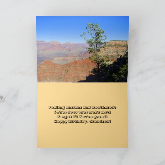 Kleinzoon, je bent groot! Verjaardag Grand Canyon Kaart (Binnen)