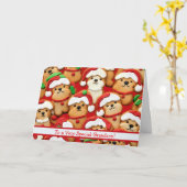 Kleinzoon Kerst Cute en Leuke Gingbread Hond Kaart (Gele Bloem)