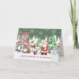 Kleinzoon Kerstman Sneeuwman Rudolph Kaart