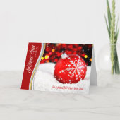 Kleinzoon Kerstmis Rode Sneeuwvlok Ornament Feestdagen Kaart (Voorkant)