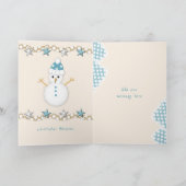 Kleinzoon met liefde bij Kerst blauw Feestdagen Kaart (Binnen)