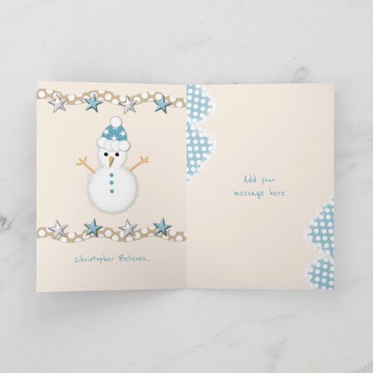 Kleinzoon met liefde bij Kerst blauw Feestdagen Kaart (Binnen)