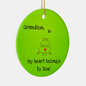 Kleinzoon, mijn hart is van jou! keramisch ornament (Rechts)