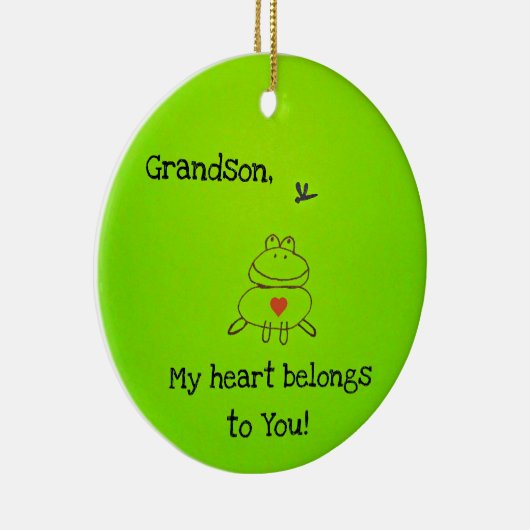 Kleinzoon, mijn hart is van jou! keramisch ornament (Rechts)