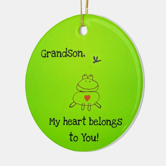 Kleinzoon, mijn hart is van jou! keramisch ornament (Links)