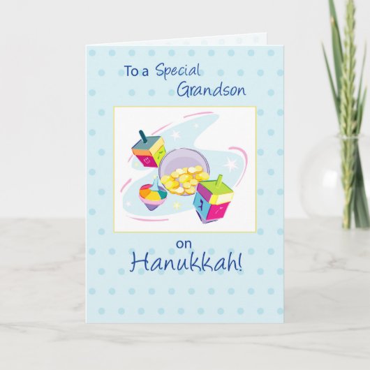 Kleinzoon op Chanoeka Feestdagen Kaart (Voorkant)