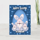 Kleinzoon Paas Wenskaart met Schattigee konijnen Feestdagen Kaart (Voorkant)