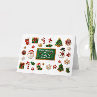Kleinzoon Prettig feest met lekkere kerstkoekjes Kaart