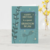 Kleinzoon Recht Religieuze Verjaardag Groene Hand Kaart (Gele Bloem)