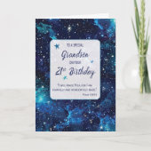 Kleinzoon Religieuze 21e Verjaardag Sterren in Gal Kaart (Voorkant)