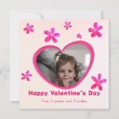 Kleinzoon Roze Bloemen Valentijnsdag Foto Feestdagenkaart (Voorkant)