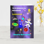 Kleinzoon Ruimteschip Astronaut Schattige Happy Bi Kaart (Gele Bloem)