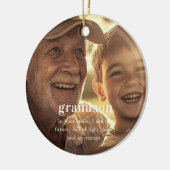 kleinzoon | Sentimentele foto KeepSake Kerstmis Keramisch Ornament (Links)