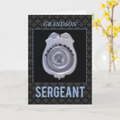 Kleinzoon Sergeant in Politie Departement Promotie Kaart (Gele Bloem)