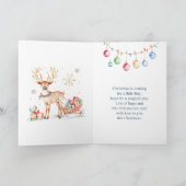 Kleinzoon Snow Wereldbol Santa Elf Christmas Feestdagen Kaart (Binnen)