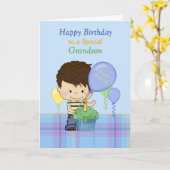 Kleinzoon Special Happy Birthday Boy met Cupcake Kaart (Gele Bloem)