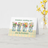 Kleinzoon St. Patricks Dag Geluk en Zegeningen Kaart (Gele Bloem)