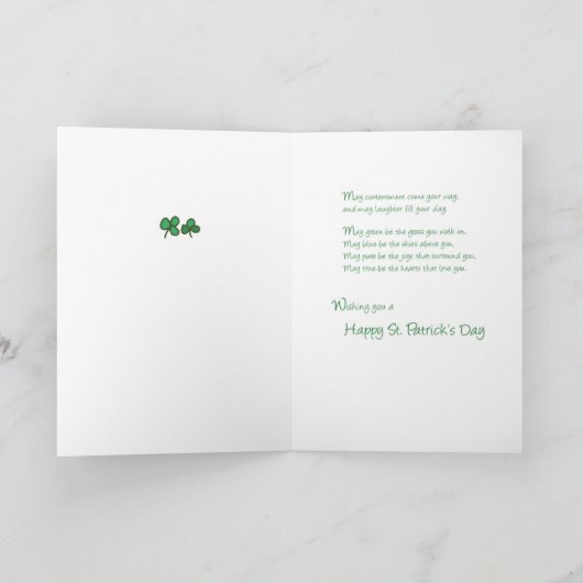 Kleinzoon, St. Patrick's Day Pet met bloemen Kaart (Binnen)