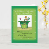 Kleinzoon, St. Patrick's Day Pet met bloemen Kaart (Gele Bloem)