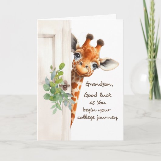 Kleinzoon Succes College Journey Giraffe Peaking Kaart (Voorkant)