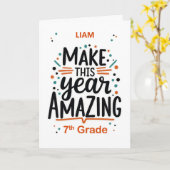 Kleinzoon terug naar school 7e klas geweldig kaart (Gele Bloem)