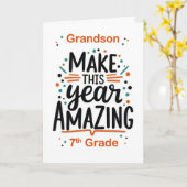 Kleinzoon terug naar school 7e klas maken dit jaar kaart (Gele Bloem)