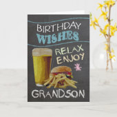 Kleinzoon trendy krijtbord effect, met bier kaart (Gele Bloem)