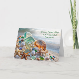 Kleinzoon Vaders met Strand Schelpen Zee Kaart