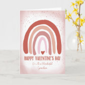 Kleinzoon Valentijn Hand geschilderd zacht roze Kaart (Gele Bloem)