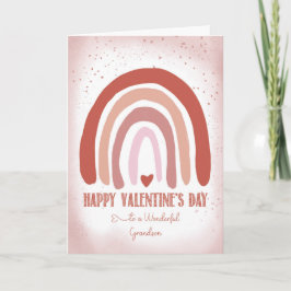 Kleinzoon Valentijn Hand geschilderd zacht roze Kaart