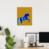 Kleinzoon van de Godolphin Arabian. blauw paard Poster (Thuiskantoor)