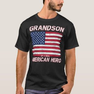 Kleinzoon van een echte Amerikaanse held USA vlag  T-shirt