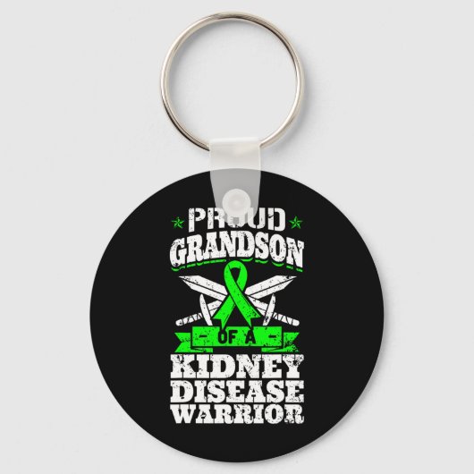 Kleinzoon van een nierziekte Warrior CID Awareness Sleutelhanger (Voorkant)