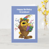 Kleinzoon Verjaardag Beer Kaart (Gele Bloem)