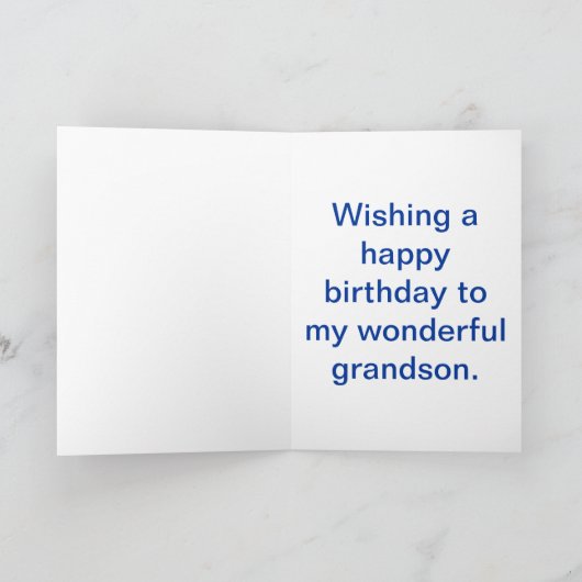 Kleinzoon Verjaardag Cartoon Uil en Ballonnen Kaart (Binnen)