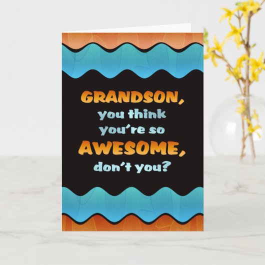 Kleinzoon Verjaardag Kaart / Geweldige kleinzoon (Gele Bloem)