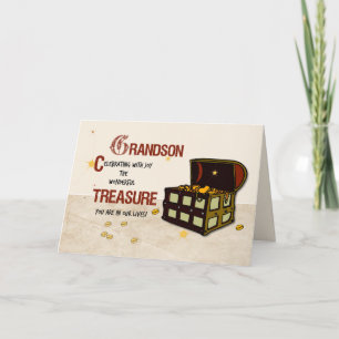 Kleinzoon Verjaardag met Piratenschat Kaart