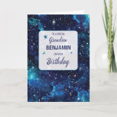 Kleinzoon Verjaardag Sterren in Galaxy Sky Kaart (Voorkant)