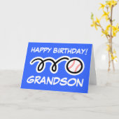 Kleinzoon Verjaardagskaart met honkbalsport ontwer Kaart (Gele Bloem)