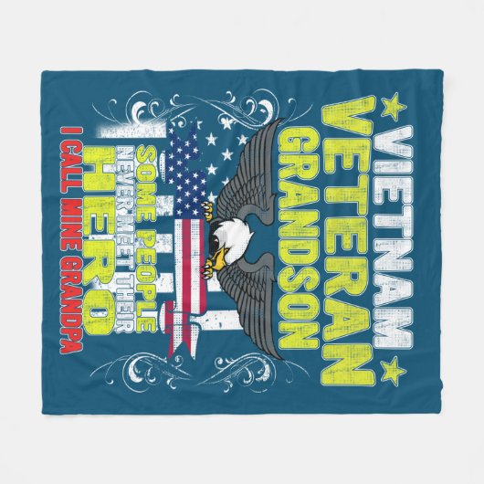 kleinzoon vietnam veteran fleece deken (Voorkant (Horizontaal))