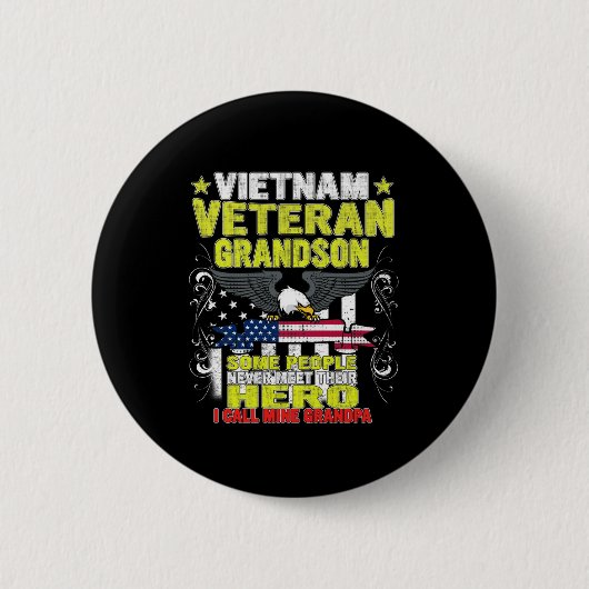 kleinzoon vietnam veteran ronde button 5,7 cm (Voorkant)