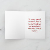 kleinzoon vrolijke Kerstmis Feestdagen Kaart (Binnen)