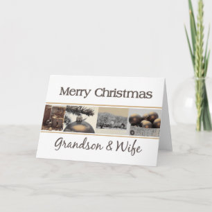 Kleinzoon & zijn Vrouw Merry Kerstkaart Feestdagen Kaart