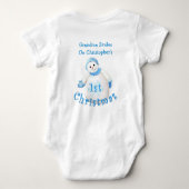 Kleinzoon's 1e kerst sneeuwpop van oma romper (Achterkant)