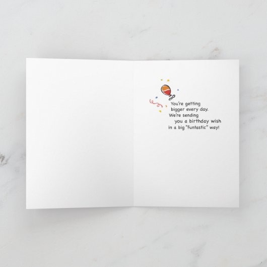 Kleinzoon's eerste verjaardag met Beer en ballon Kaart (Binnen)